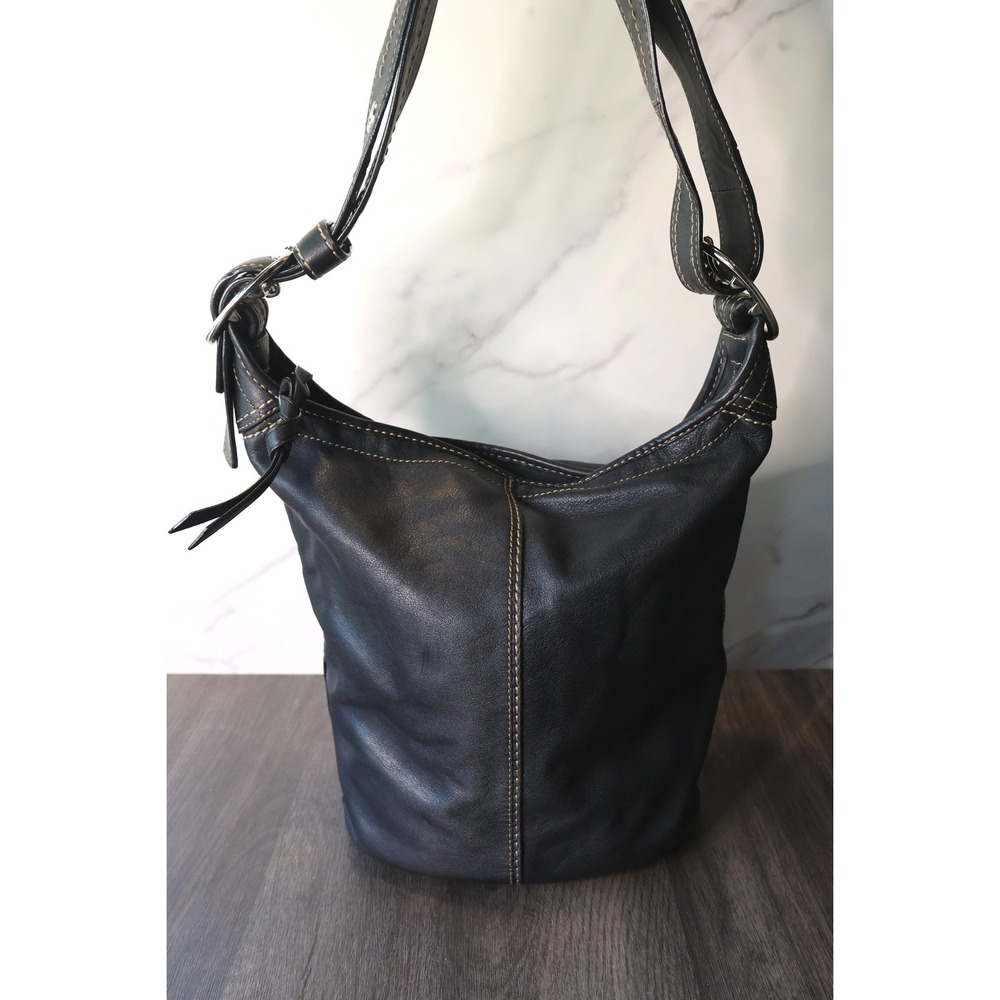 COACH F13353 2009 Bleecker Black Leather Bucket Bag Near - Vintage Y2K